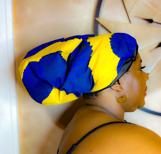 Blue Floral Braid Bonnet