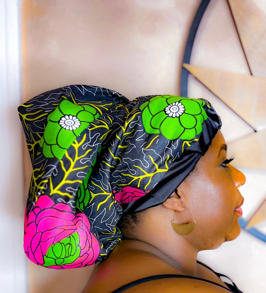 SBL Floral Bonnet (Green, Pink and Yellow)