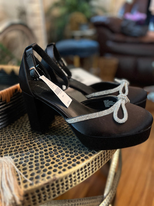 Black Embellished Platform Heels (WW)