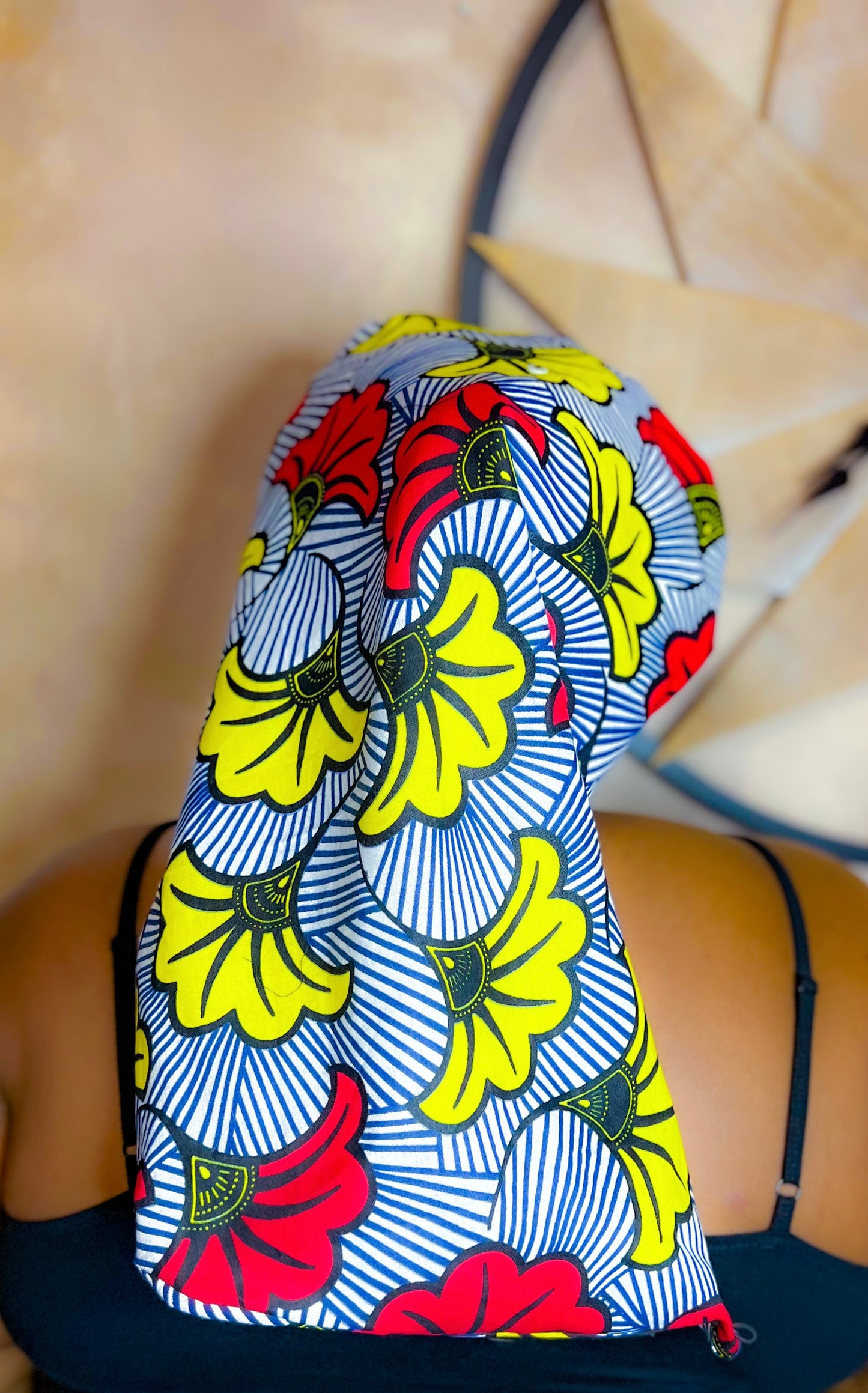 Floral Braid Bonnet (Red & Yellow)