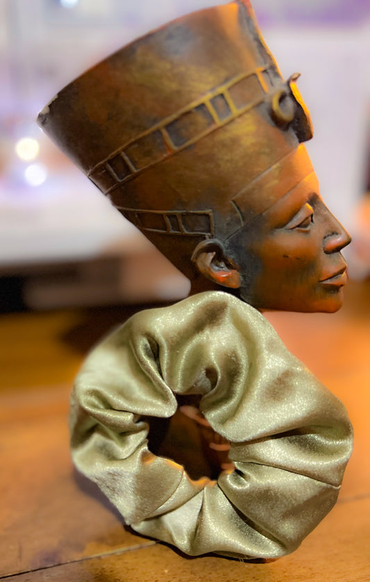 Sage Green Satin Scrunchy