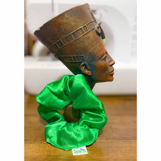 Emerald Green Satin Scrunchy