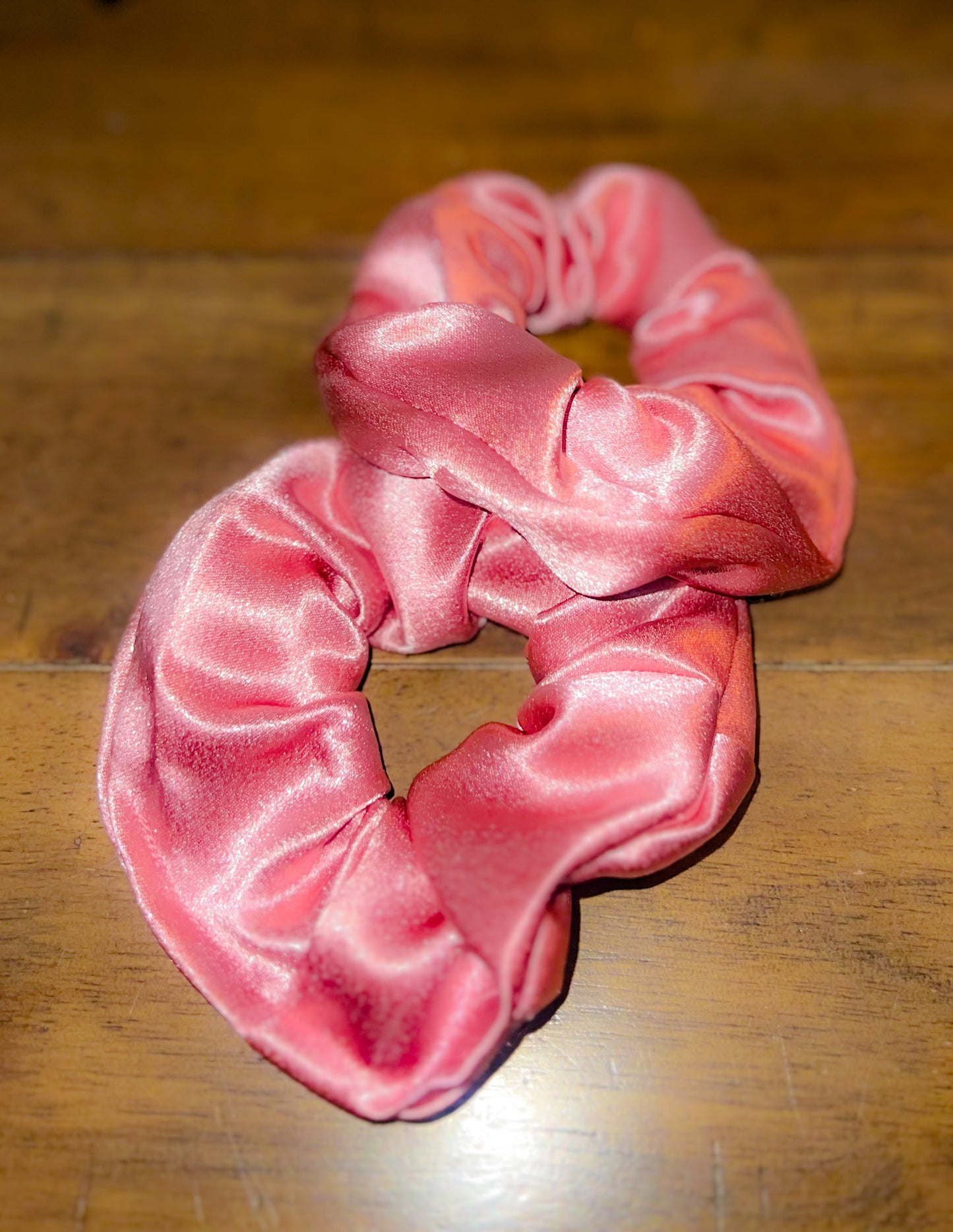 Pink Satin Scrunchy