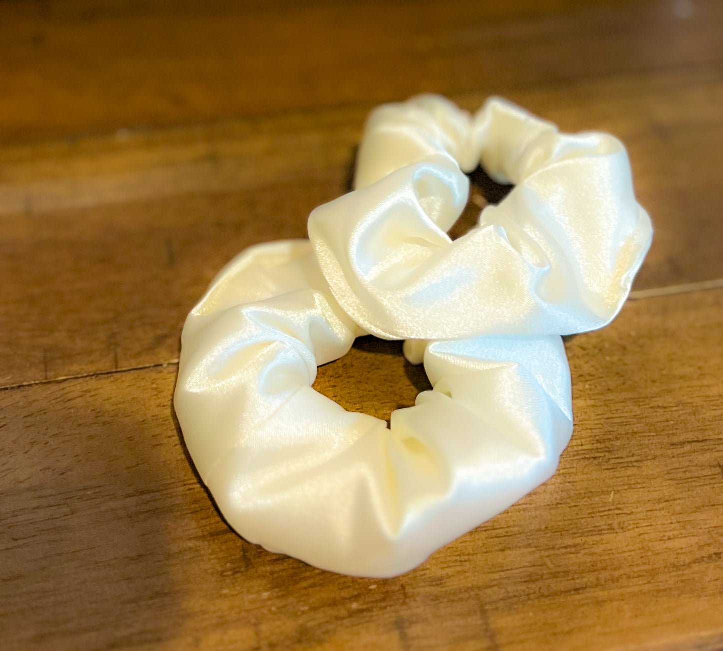 Cream Satin Scrunchy