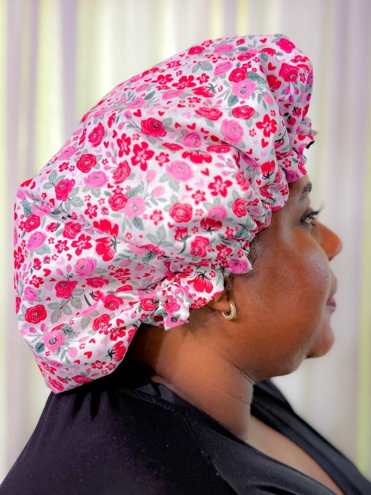 Pink Floral Bonnet
