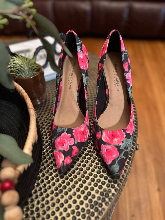 Pink & Green Floral Pump