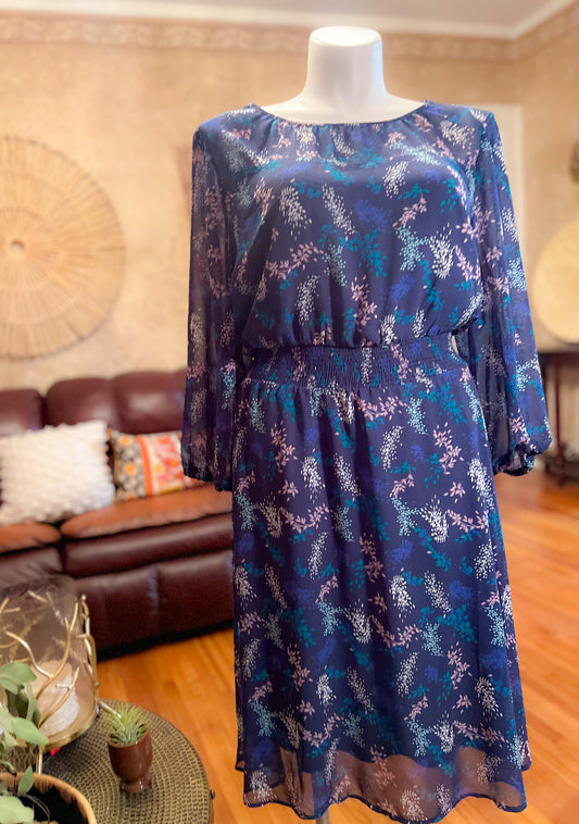 Blue floral print dress (NEVER WORN)